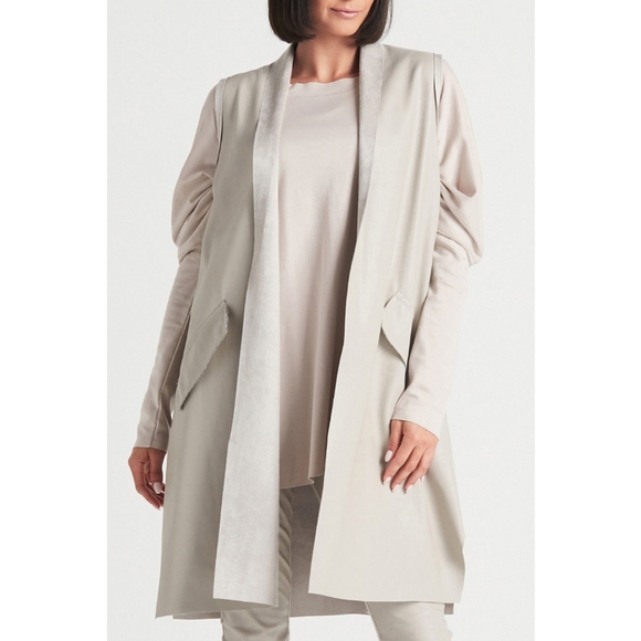 🆕️ PLANET by Lauren G. Vegan Leather Sleeveless Vest Size O/S fits XS-XLColor - Picture 3 of 11